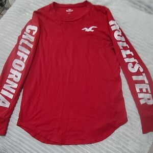 Hollister Red Crew Neck Long Sleeve